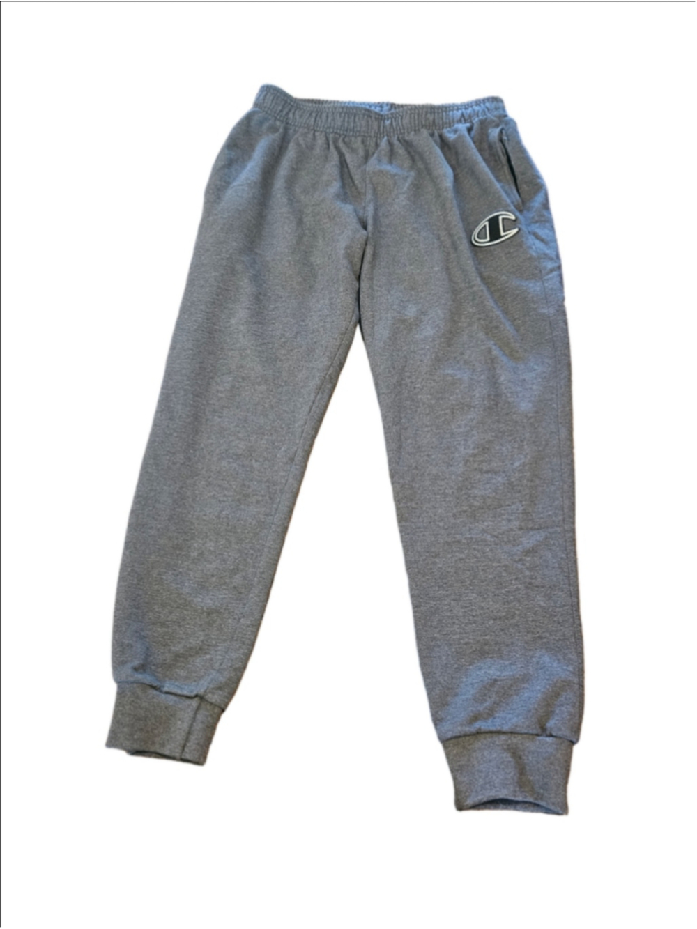 Men's Champion Sweatpants Joggers XL Grey White & Black Logo